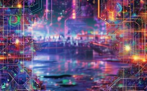 科技背景边框，视觉语言的未来挑战与机遇